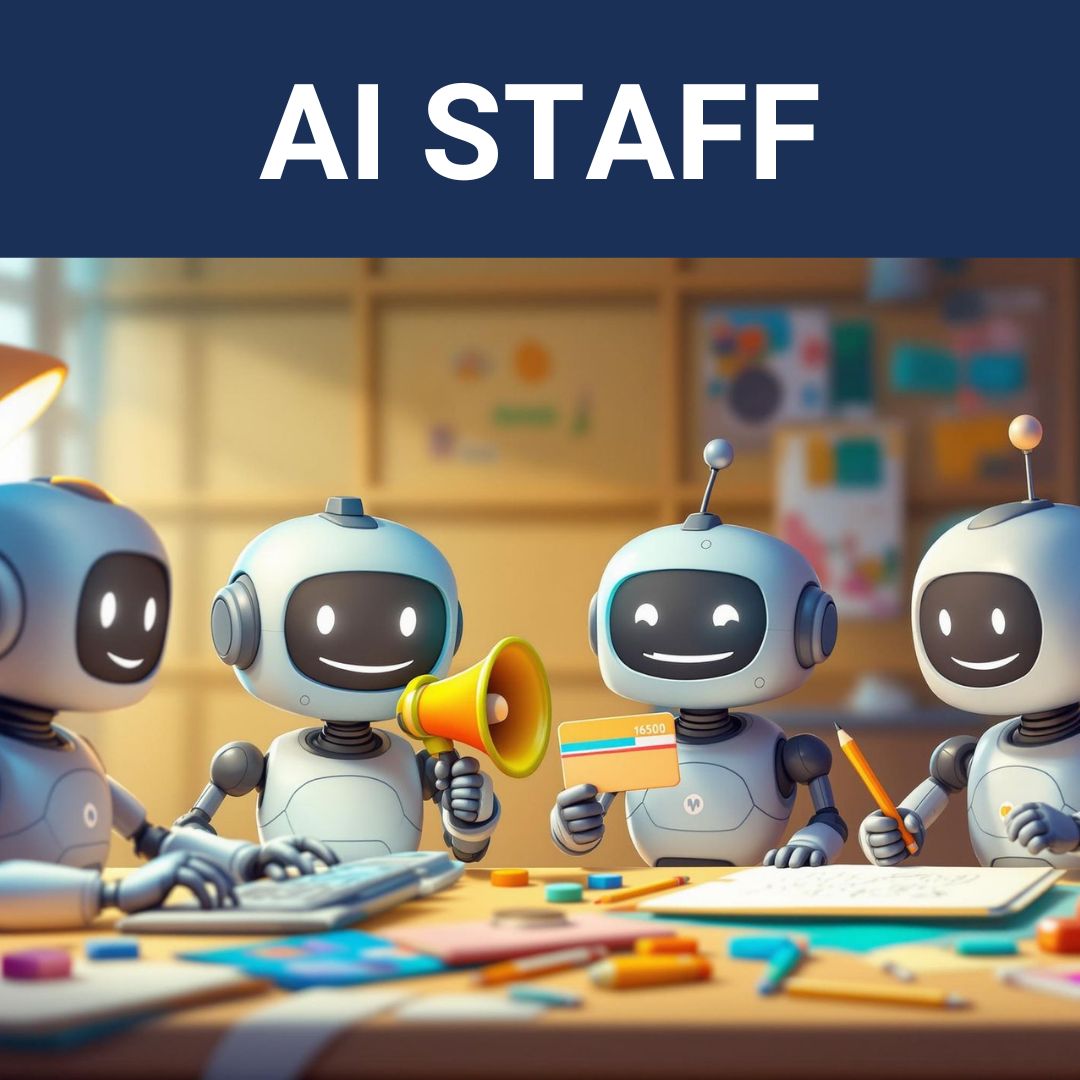 four robots assisting with business systems