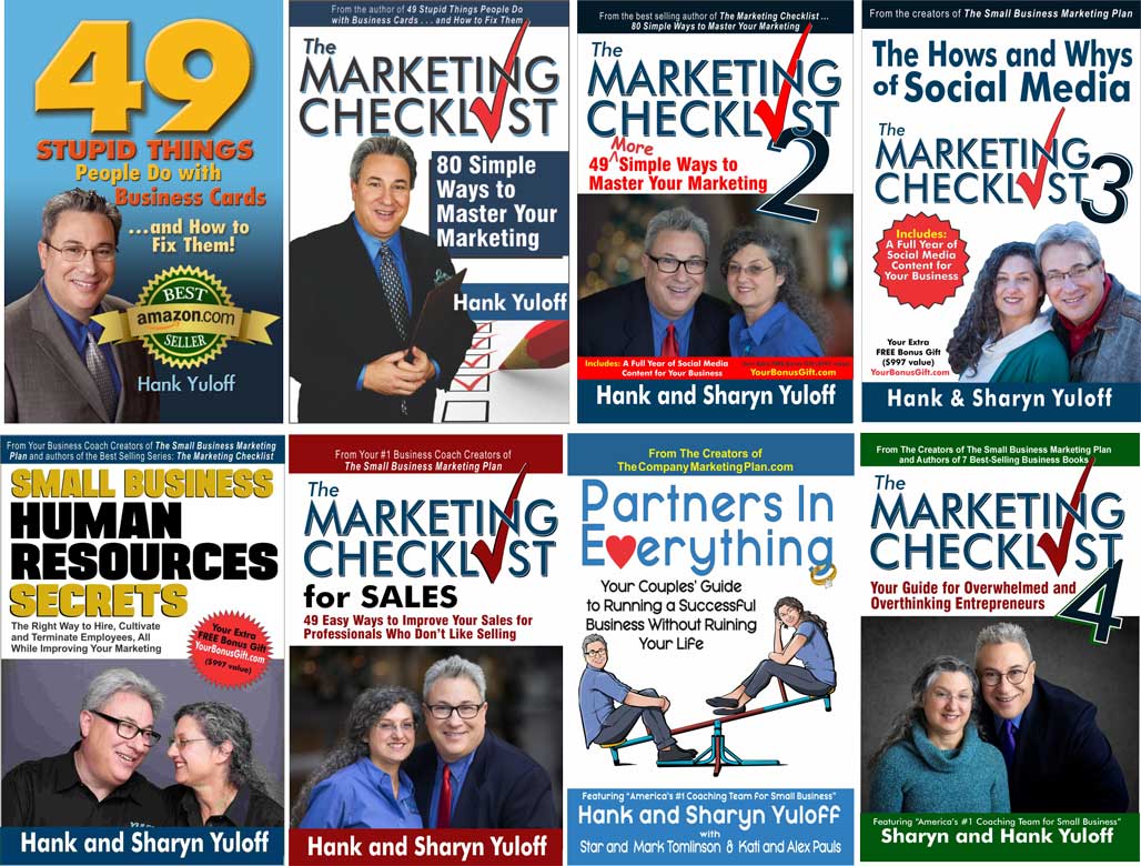 YC-books-slide-white-background Yuloff Creative has authored and published 8 best selling marketing books for small business owners